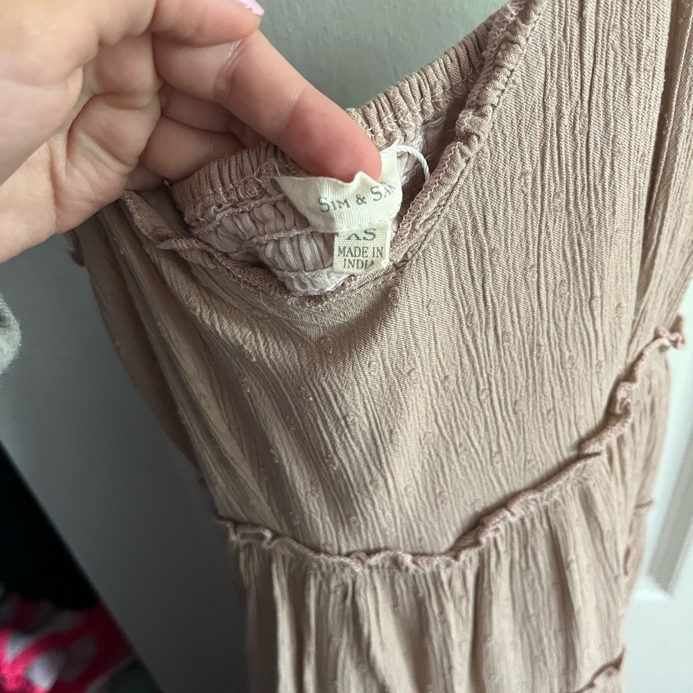 Sim and Sam light brown flowy dress